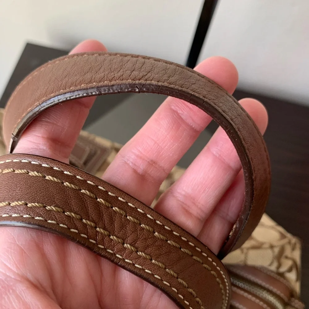 Coach Tan and Brown Signature Satchel - Picture 11 of 16